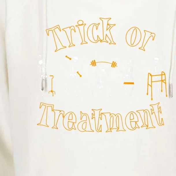 Trick Or Treatment Pt Physical Therapy Therapist Halloween Womens Funnel Neck Pullover Hood