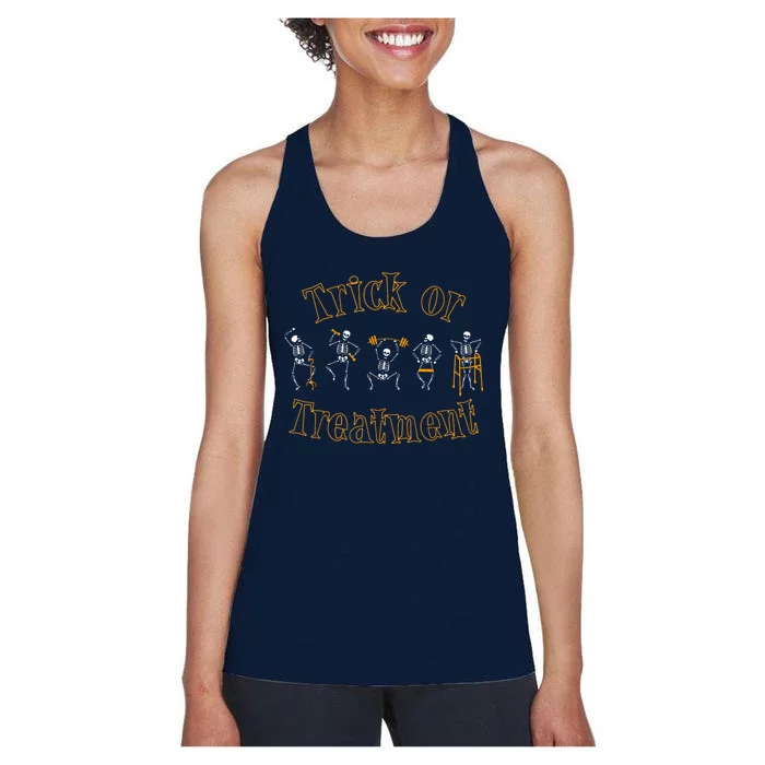 Trick Or Treatment Pt Physical Therapy Therapist Halloween Women's Racerback Tank