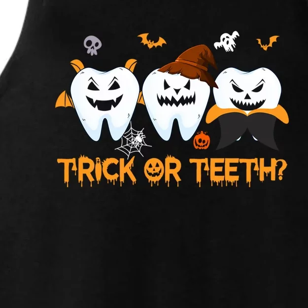 Trick Or Treat Brush Your Teeth Dentist Halloween Costume Cute Gift Ladies Tri-Blend Wicking Tank