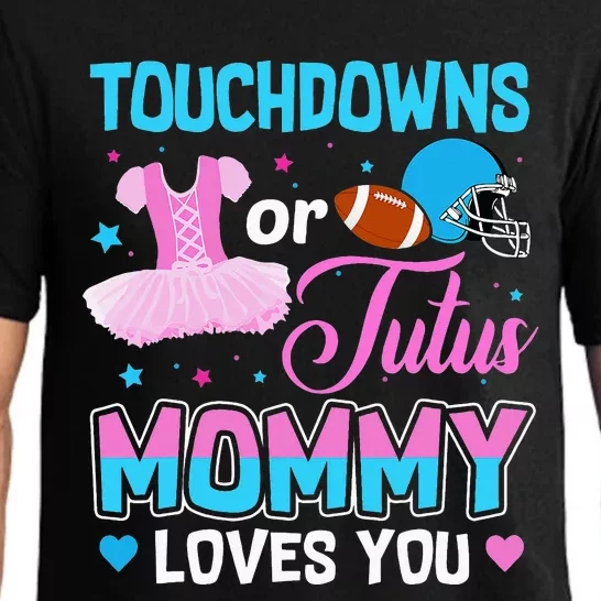 Touchdowns Or Tutus Mommy Loves You Gender Reveal Pajama Set