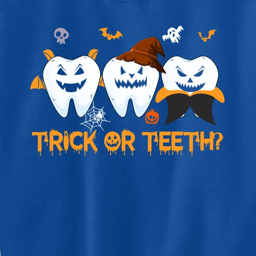 Trick Or Teeth Funny Dental Halloween Treat Dentist Funny Gift Kids Sweatshirt