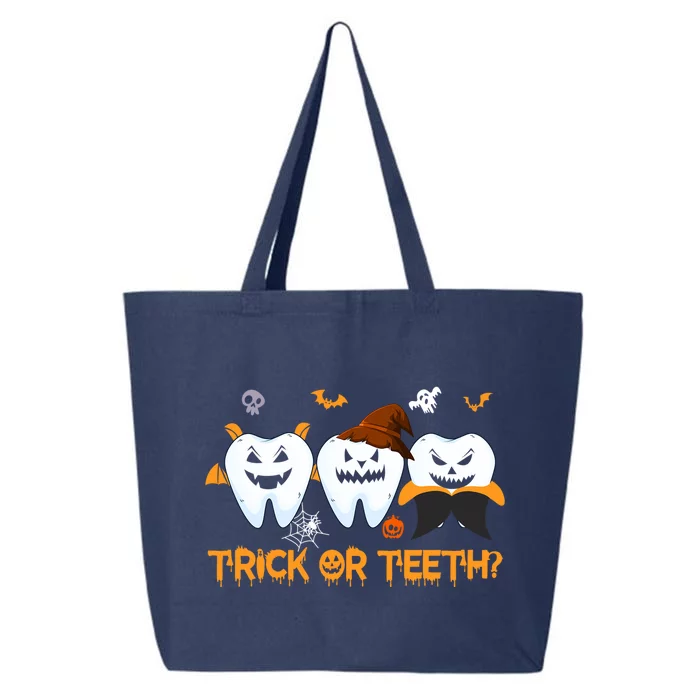 Trick Or Teeth Funny Dental Halloween Treat Dentist Funny Gift 25L Jumbo Tote