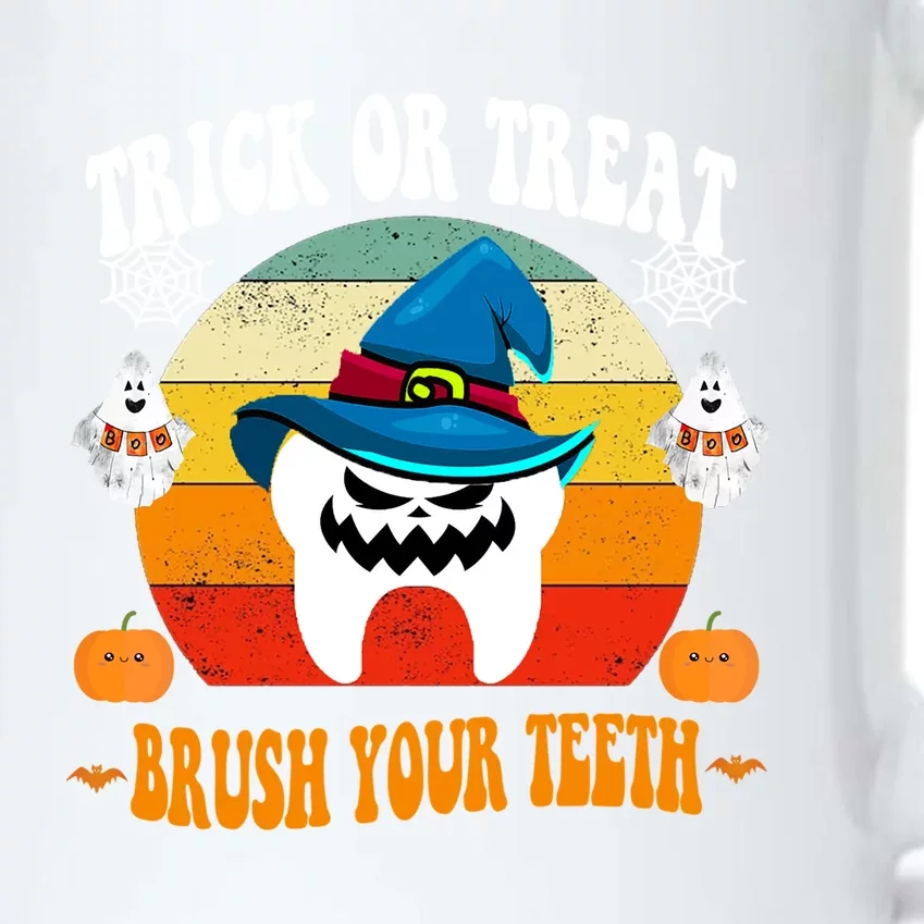 Trick Or Treat Brush Your Teeth Dentist Halloween Costume Cute Gift Black Color Changing Mug