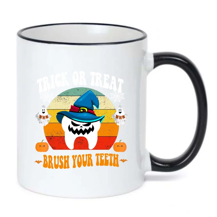 Trick Or Treat Brush Your Teeth Dentist Halloween Costume Cute Gift Black Color Changing Mug