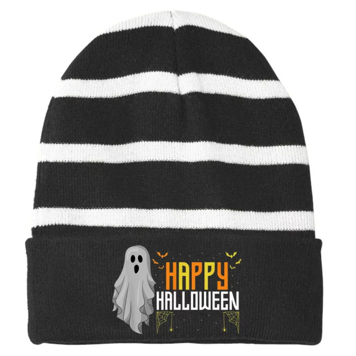 Trick Or Treat Halloween Costume Happy Halloween Striped Beanie with Solid Band