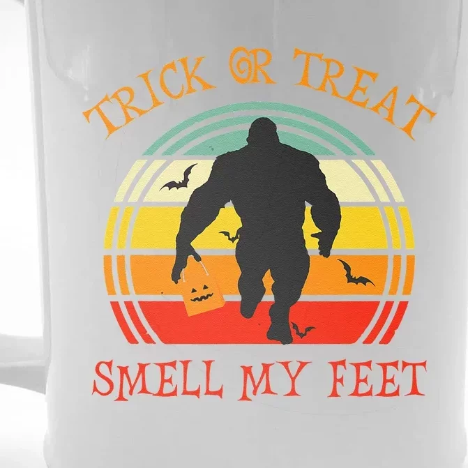 Trick Or Treat Smell Feet Bigfoot Halloween Funny Front & Back Beer Stein