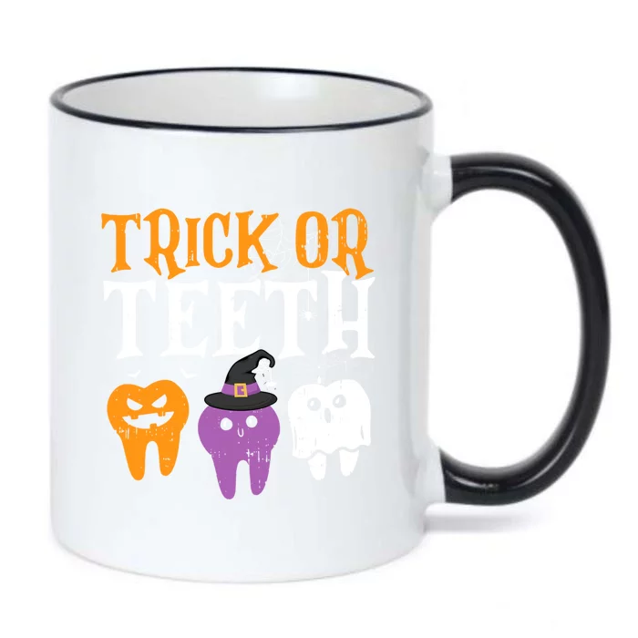 Trick Or Teeth Funny Dental Halloween Treat Dentist Gift Black Color Changing Mug