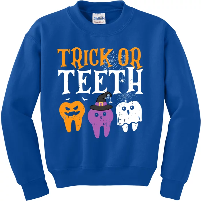 Trick Or Teeth Funny Dental Halloween Treat Dentist Gift Kids Sweatshirt