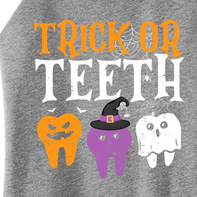 Trick Or Teeth Funny Dental Halloween Treat Dentist Gift Women’s Perfect Tri Rocker Tank