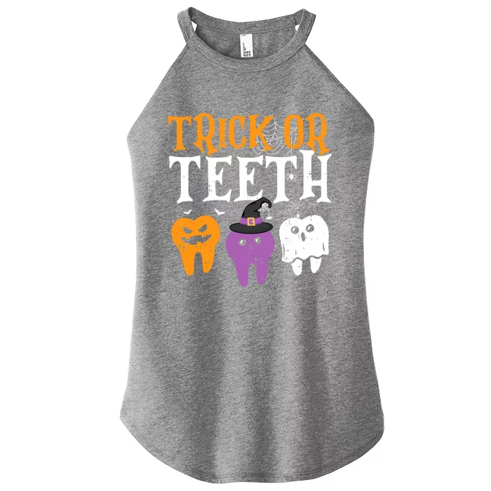 Trick Or Teeth Funny Dental Halloween Treat Dentist Gift Women’s Perfect Tri Rocker Tank