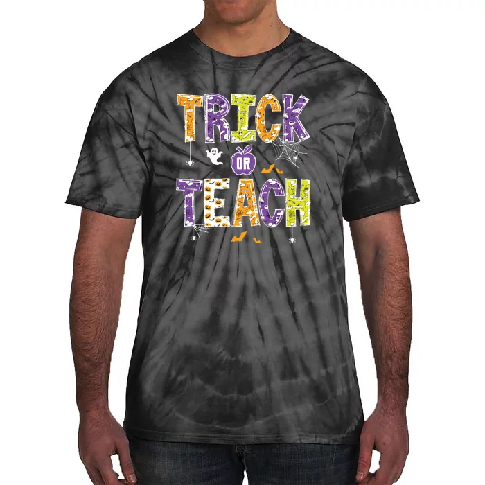 Trick Or Teach Retro Halloween Tie-Dye T-Shirt