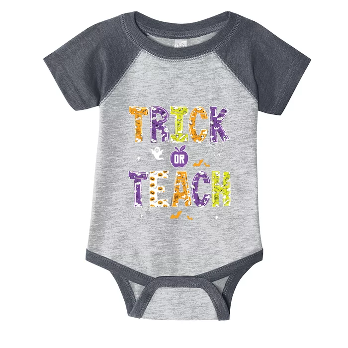 Trick Or Teach Retro Halloween Infant Baby Jersey Bodysuit