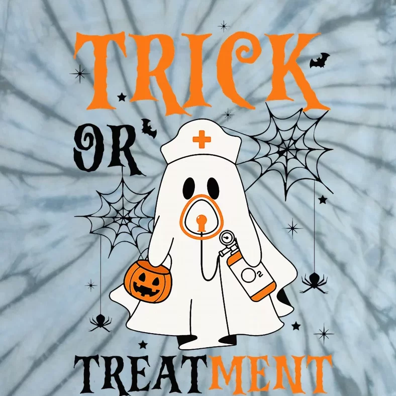 Trick Or Treatment Respiratory Therapist Nurse Halloween Tie-Dye T-Shirt