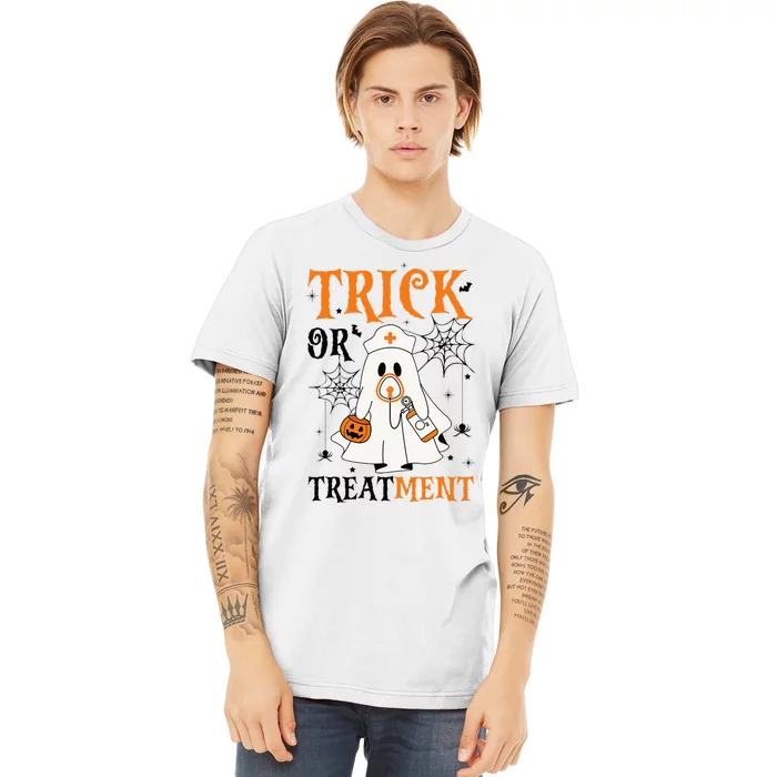 Trick Or Treatment Respiratory Therapist Nurse Halloween Premium T-Shirt