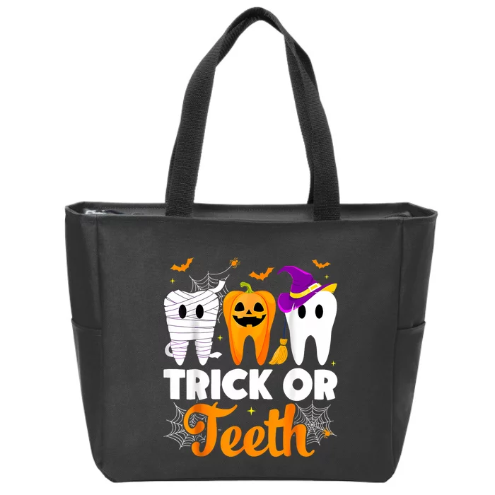 Trick Or Teeth Halloween Costumes Dental Assistant Dentist Zip Tote Bag