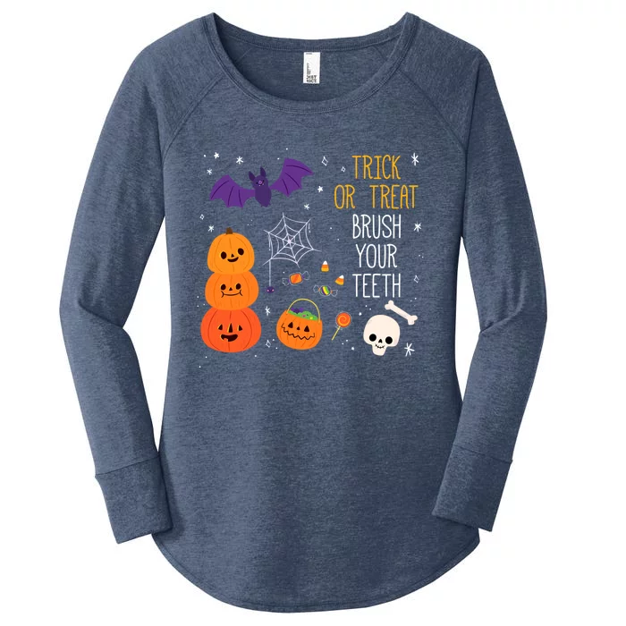 Trick Or Treat Brush Your Teeth Dentist Meaningful Gift Women's Perfect Tri Tunic Long Sleeve Shirt