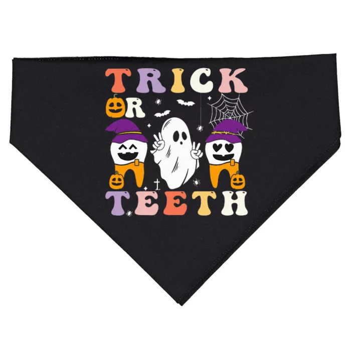 Trick Or Teeth Halloween Costumes Dental Assistant Dentist USA-Made Doggie Bandana