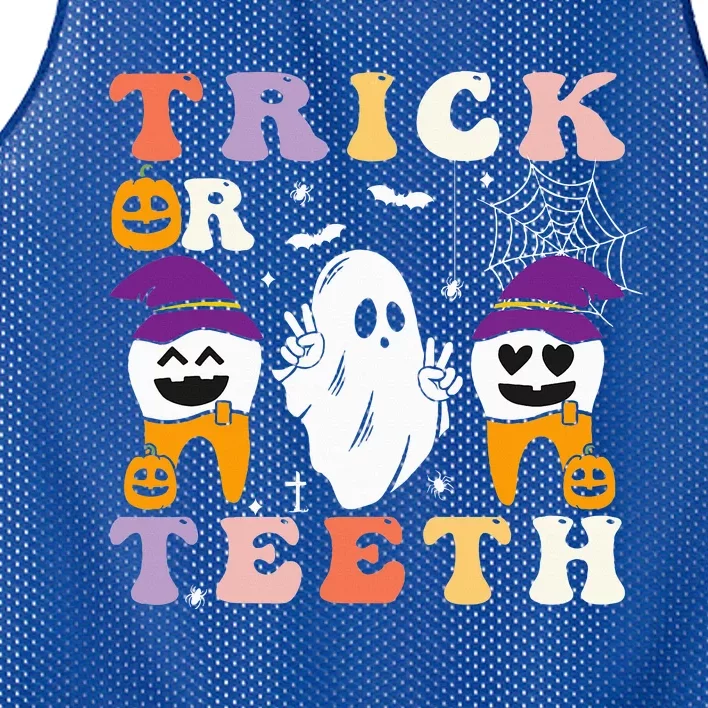 Trick Or Teeth Halloween Costumes Dental Assistant Dentist Mesh Reversible Basketball Jersey Tank