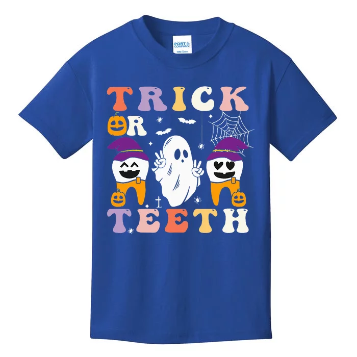 Trick Or Teeth Halloween Costumes Dental Assistant Dentist Kids T-Shirt