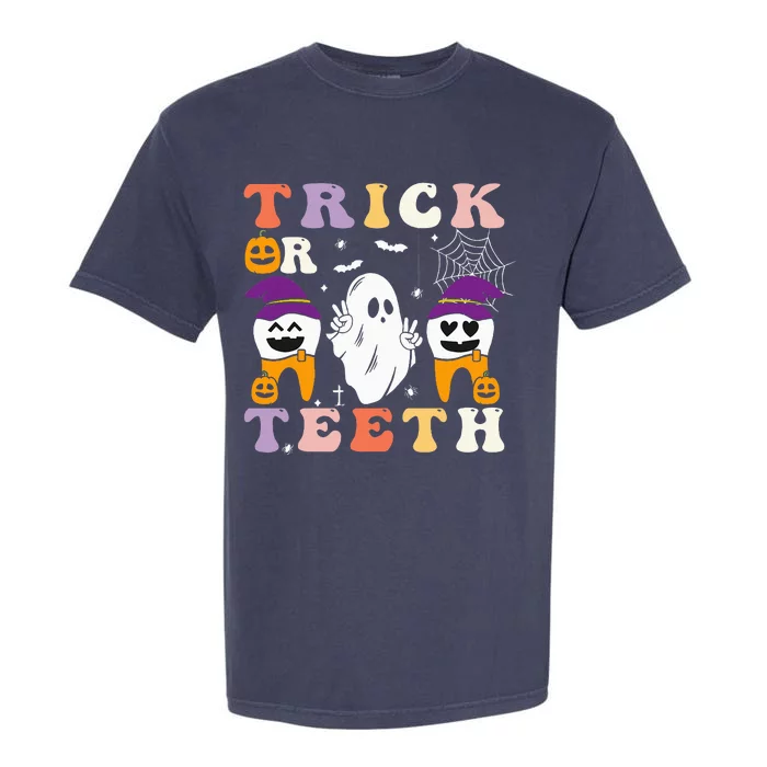 Trick Or Teeth Halloween Costumes Dental Assistant Dentist Garment-Dyed Heavyweight T-Shirt