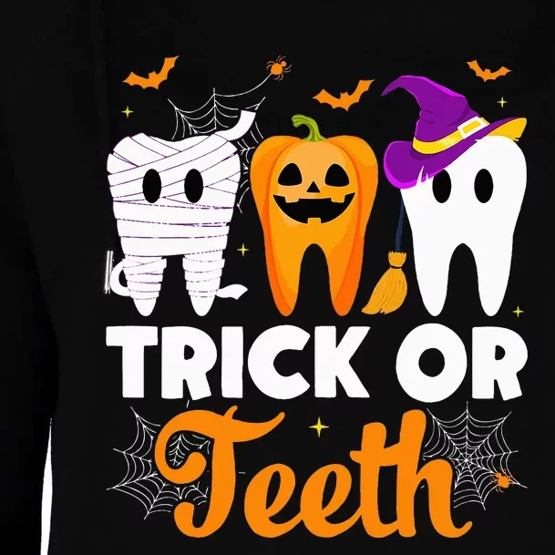 Trick Or Teeth Halloween Costumes Dental Assistant Dentist Womens Funnel Neck Pullover Hood