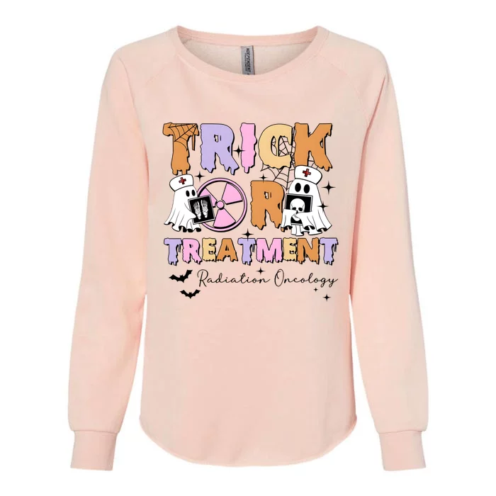 Trick Or Treatment Radiation Oncology Halloween Womens California Wash Sweatshirt