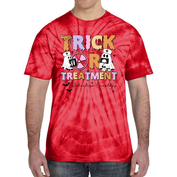 Trick Or Treatment Radiation Oncology Halloween Tie-Dye T-Shirt