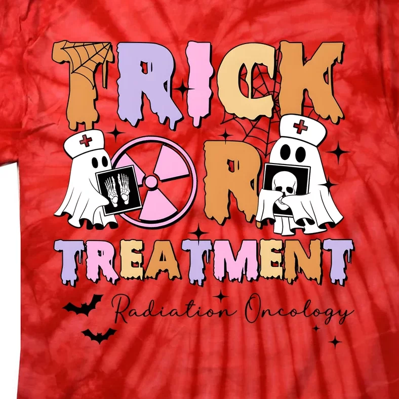 Trick Or Treatment Radiation Oncology Halloween Tie-Dye T-Shirt