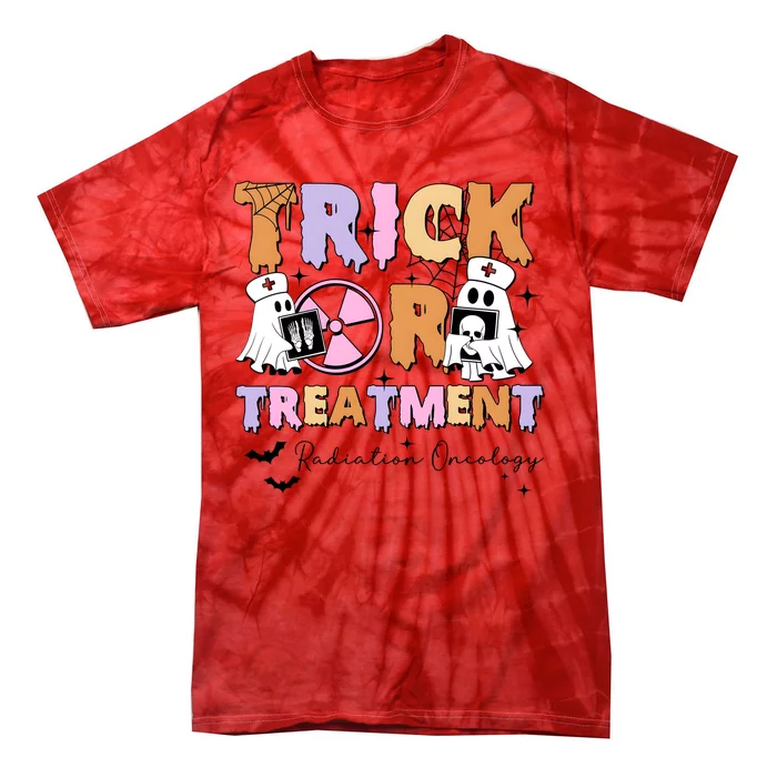 Trick Or Treatment Radiation Oncology Halloween Tie-Dye T-Shirt