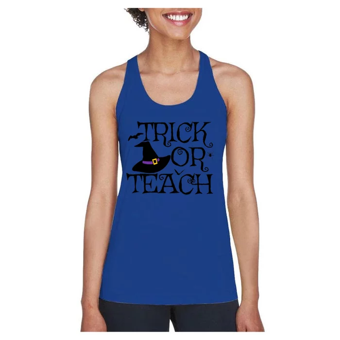 Trick Or Teach Funny Halloween Teacher Costume Humor Gift Women's Racerback Tank