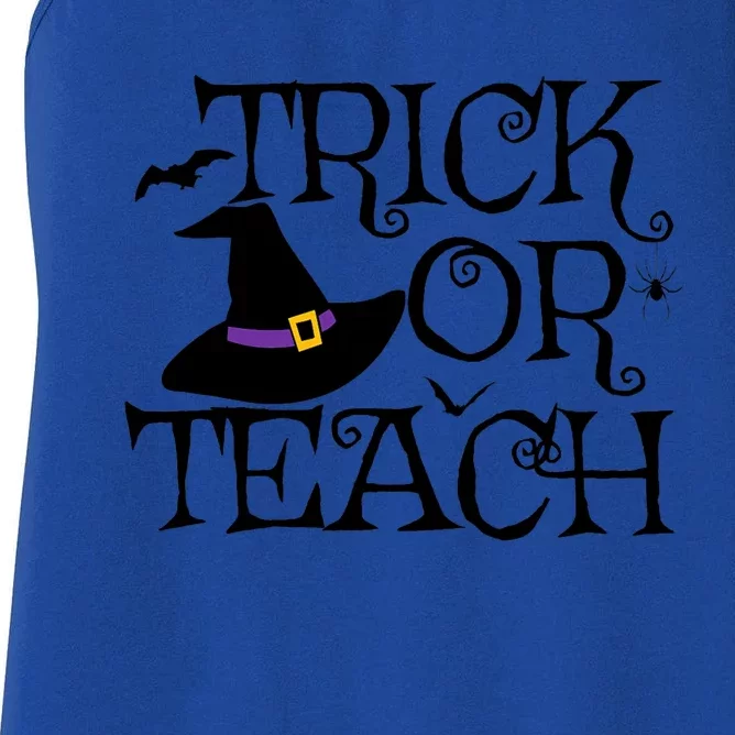 Trick Or Teach Funny Halloween Teacher Costume Humor Gift Women's Racerback Tank