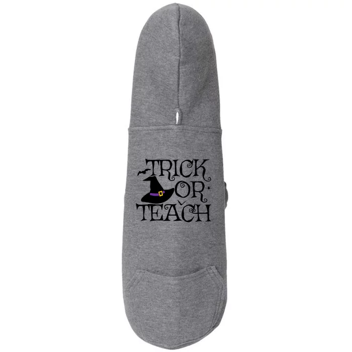 Trick Or Teach Funny Halloween Teacher Costume Humor Gift Doggie 3-End Fleece Hoodie