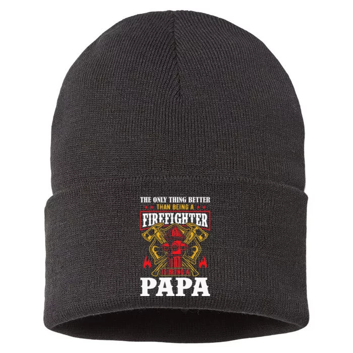 The Only Thing Better Than Being A Firefighter Fathers Day Sustainable Knit Beanie