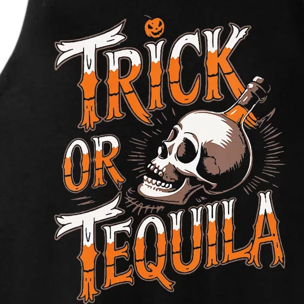 Trick Or Tequila Lover Halloween Drink Ladies Tri-Blend Wicking Tank