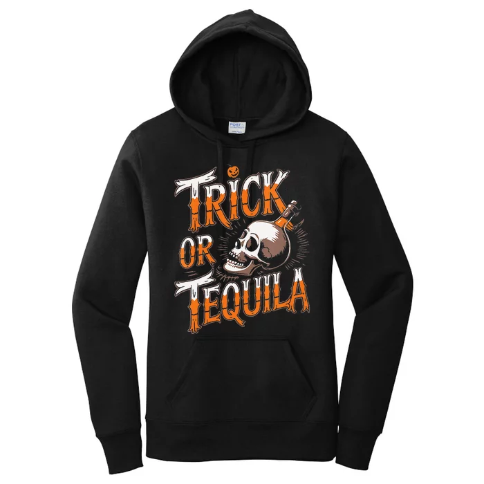 Trick Or Tequila Lover Halloween Drink Women's Pullover Hoodie