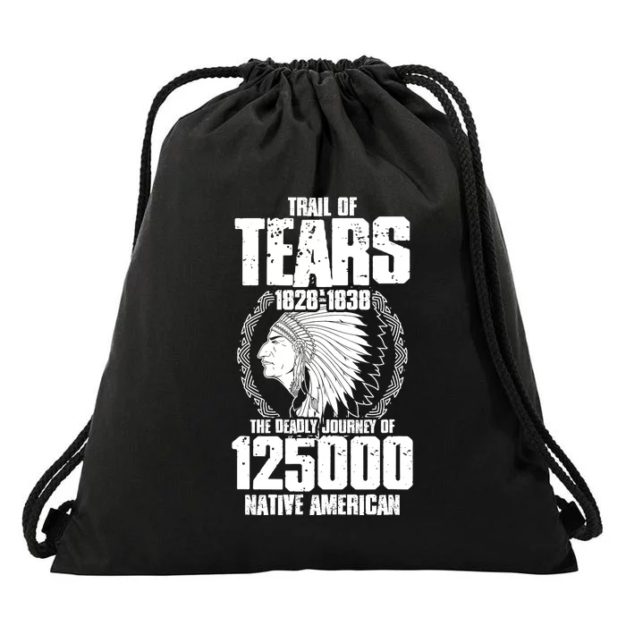 Trail Of Tears The Deadly Journey Of Native American Drawstring Bag