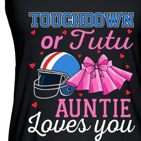 Touchdown Or Tutu Auntie Loves You Football Baby Shower Ladies Essential Flowy Tank