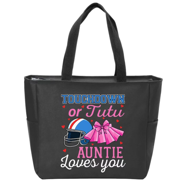 Touchdown Or Tutu Auntie Loves You Football Baby Shower Zip Tote Bag