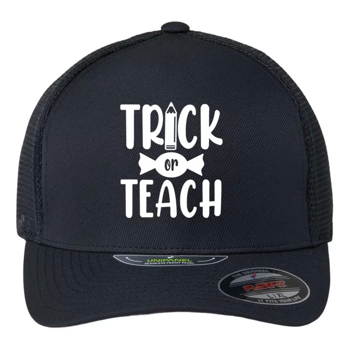 Trick Or Teach Halloween Teacher Flexfit Unipanel Trucker Cap