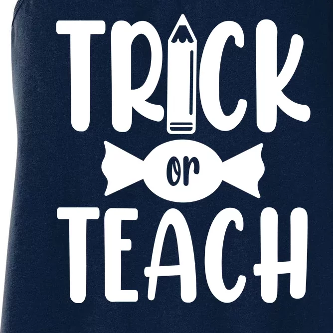 Trick Or Teach Halloween Teacher Women's Racerback Tank