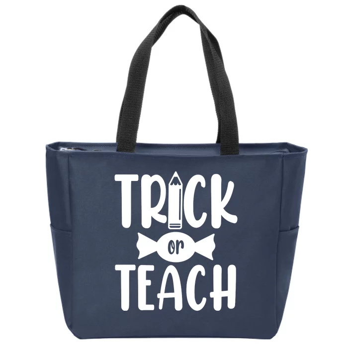 Trick Or Teach Halloween Teacher Zip Tote Bag