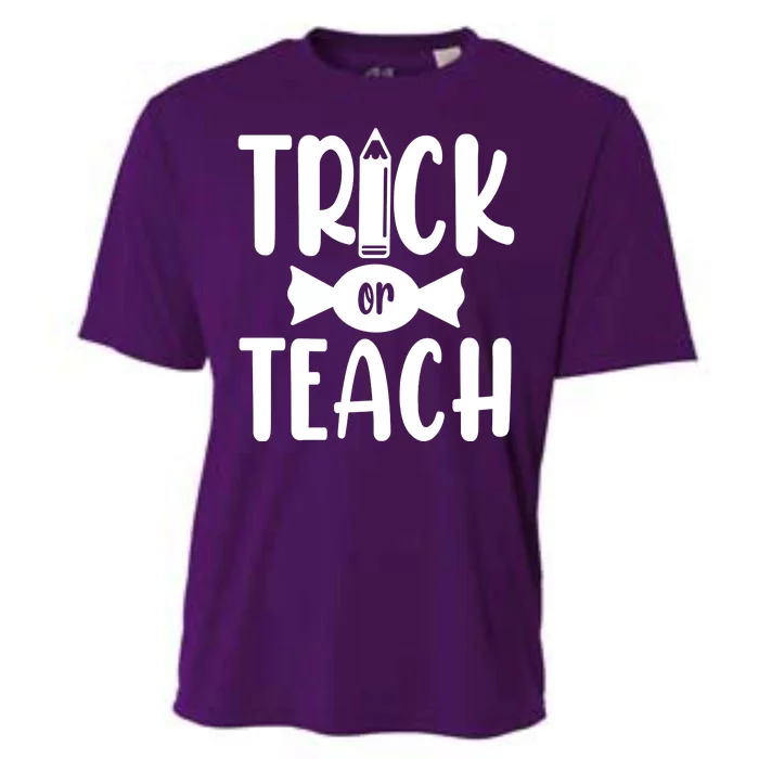 Trick Or Teach Halloween Teacher Cooling Performance Crew T-Shirt