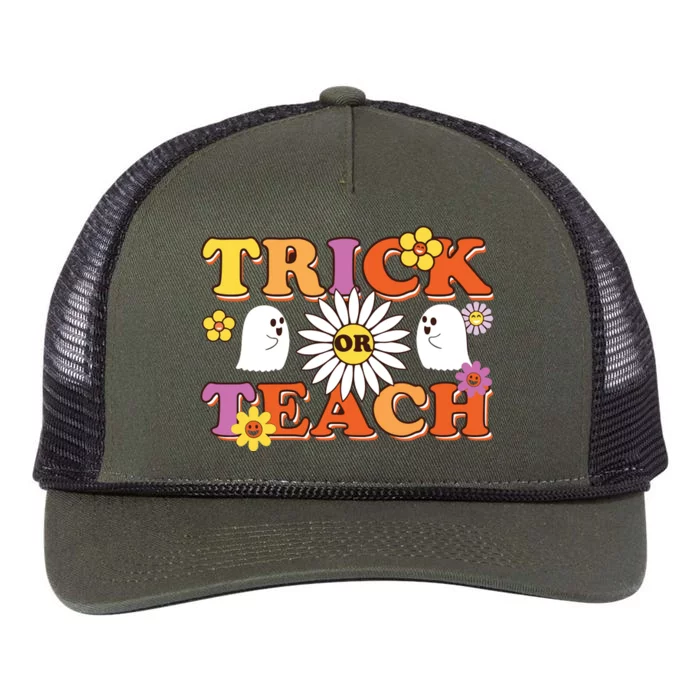 Trick Or Teach Teacher Halloween , Teacher Halloween Costume, Retro Rope Trucker Hat Cap