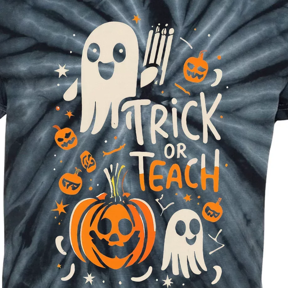 Trick Or Teach Halloween Teacher Kids Tie-Dye T-Shirt