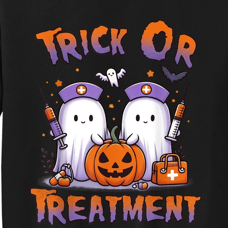 Trick Or Treatment Cute Ghost Paramedic Halloween Nurse Sweatshirt