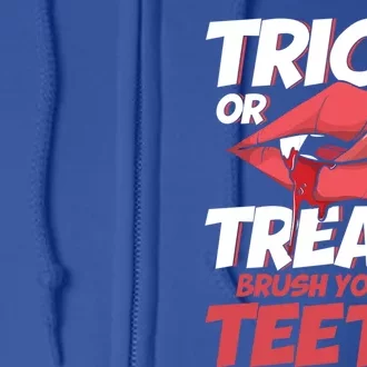 Trick Or Treat Cleaning Your Teeth Dental Aid Gift Full Zip Hoodie