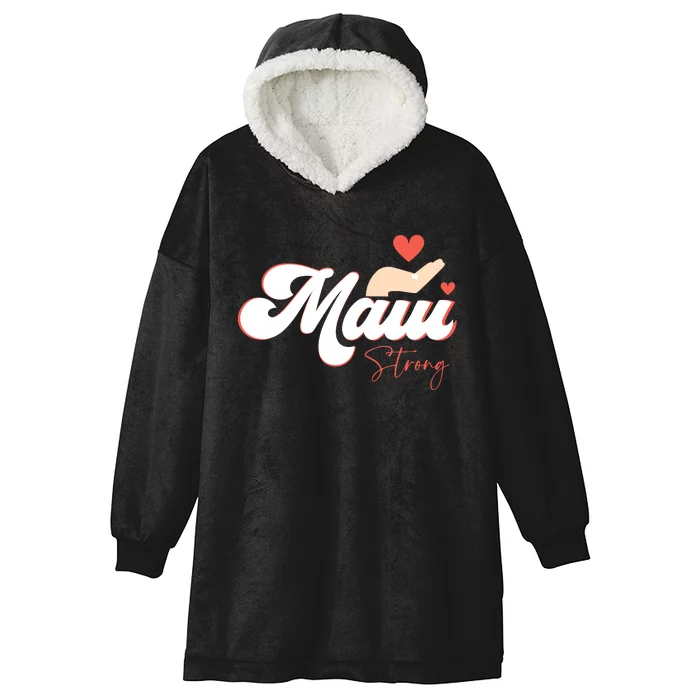 Vintage Strong Maui Hawaii Island I Love Hawaii Hooded Wearable Blanket