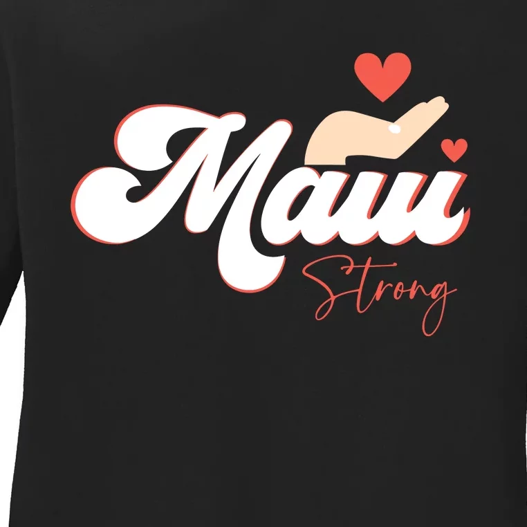 Vintage Strong Maui Hawaii Island I Love Hawaii Ladies Long Sleeve Shirt