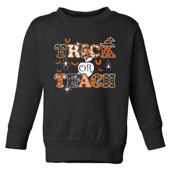 Trick Or Teach Funny Teacher Halloween Costume 2020 Gifts Toddler Sweatshirt