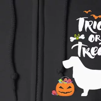 Trick Or Treat Basset Hound Dog Halloween Costume Full Zip Hoodie